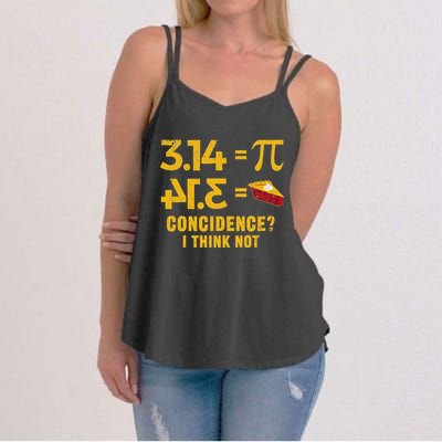 Pi 3 14 = Pie Coincidence I Think Not Math Pun Women's Strappy Tank