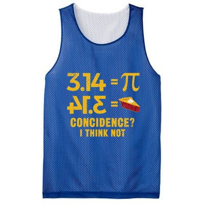 Pi 3 14 = Pie Coincidence I Think Not Math Pun Mesh Reversible Basketball Jersey Tank