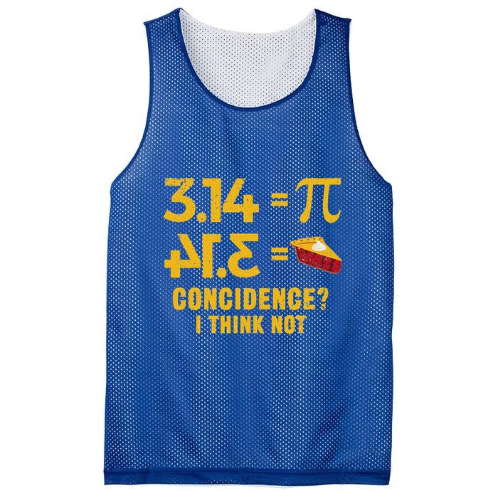 Pi 3 14 = Pie Coincidence I Think Not Math Pun Mesh Reversible Basketball Jersey Tank