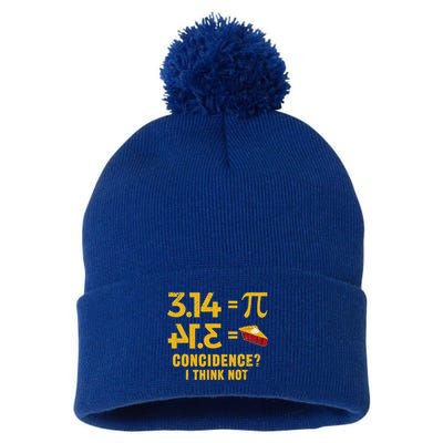 Pi 3 14 = Pie Coincidence I Think Not Math Pun Pom Pom 12in Knit Beanie