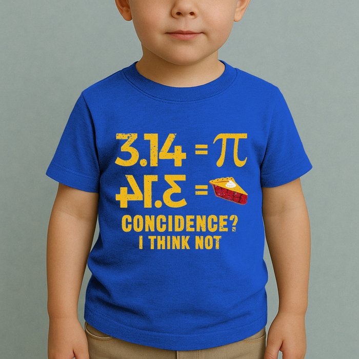 Pi 3 14 = Pie Coincidence I Think Not Math Pun Toddler T-Shirt