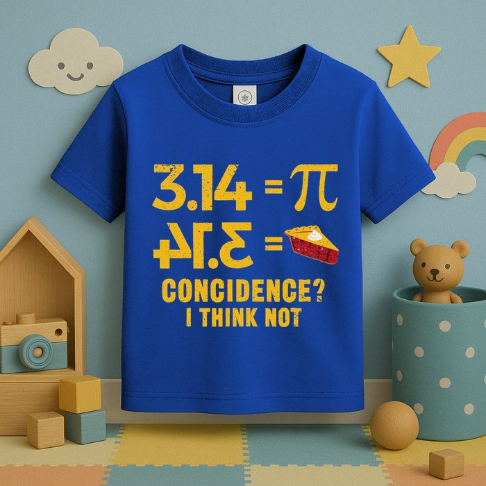 Pi 3 14 = Pie Coincidence I Think Not Math Pun Toddler T-Shirt