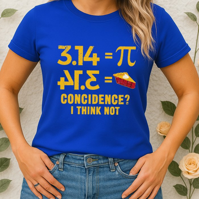 Pi 3 14 = Pie Coincidence I Think Not Math Pun Womens T-Shirt