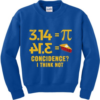 Pi 3 14 = Pie Coincidence I Think Not Math Pun Kids Sweatshirt