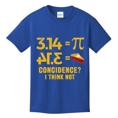 Pi 3 14 = Pie Coincidence I Think Not Math Pun Kids T-Shirt