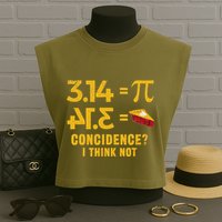 Pi 3 14 = Pie Coincidence I Think Not Math Pun Garment-Dyed Women's Muscle Tee