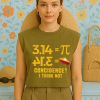 Pi 3 14 = Pie Coincidence I Think Not Math Pun Garment-Dyed Women's Muscle Tee