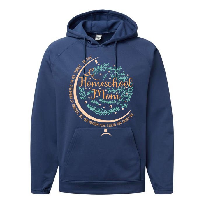 PR 31:26 Christian Homeschool Mom Performance Fleece Hoodie