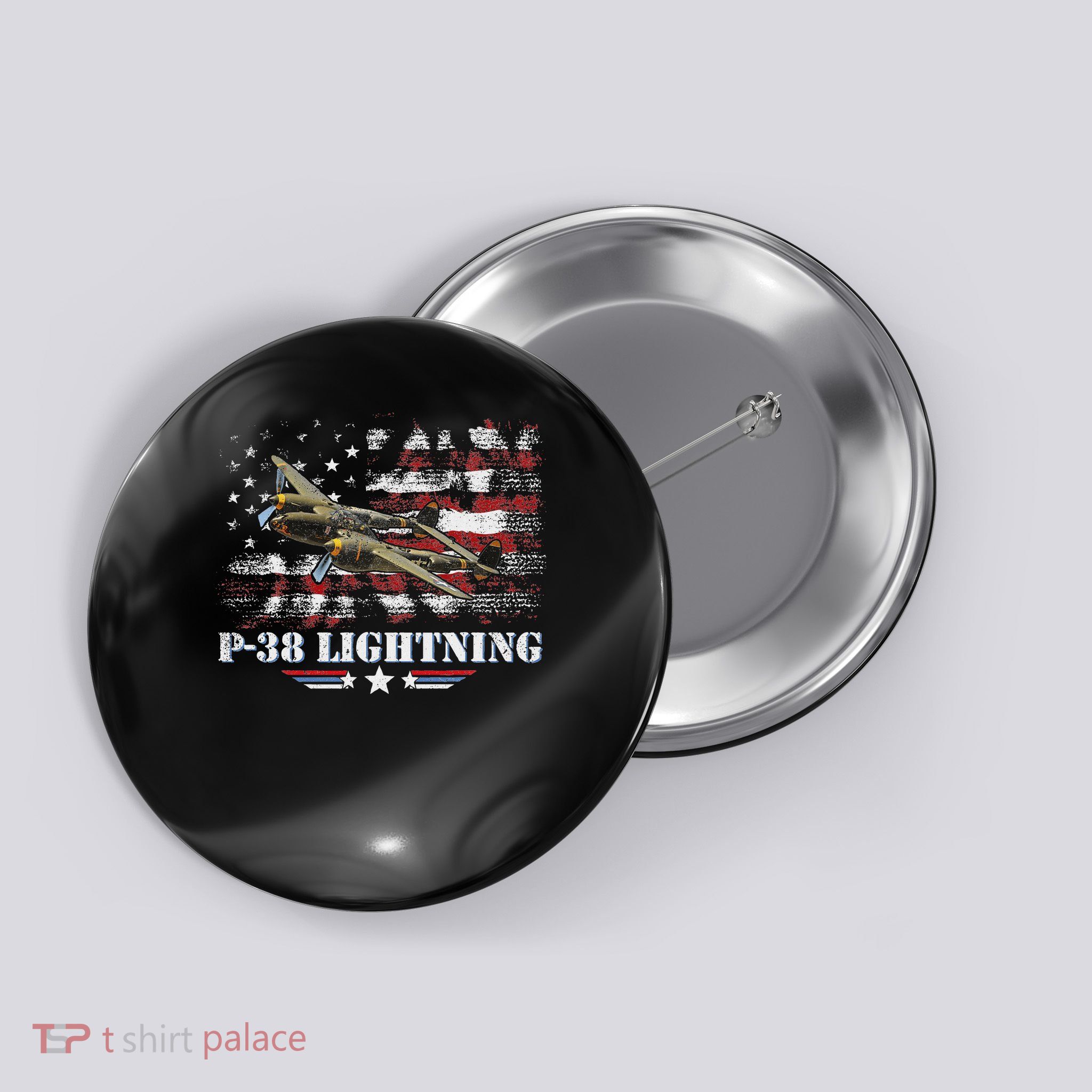 P 38 Lightning P38 Ww2 Aircraft Fighter Jet Pilot Veteran Button