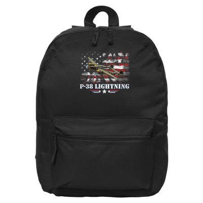P 38 Lightning P38 Ww2 Aircraft Fighter Jet Pilot Veteran 16 in Basic Backpack