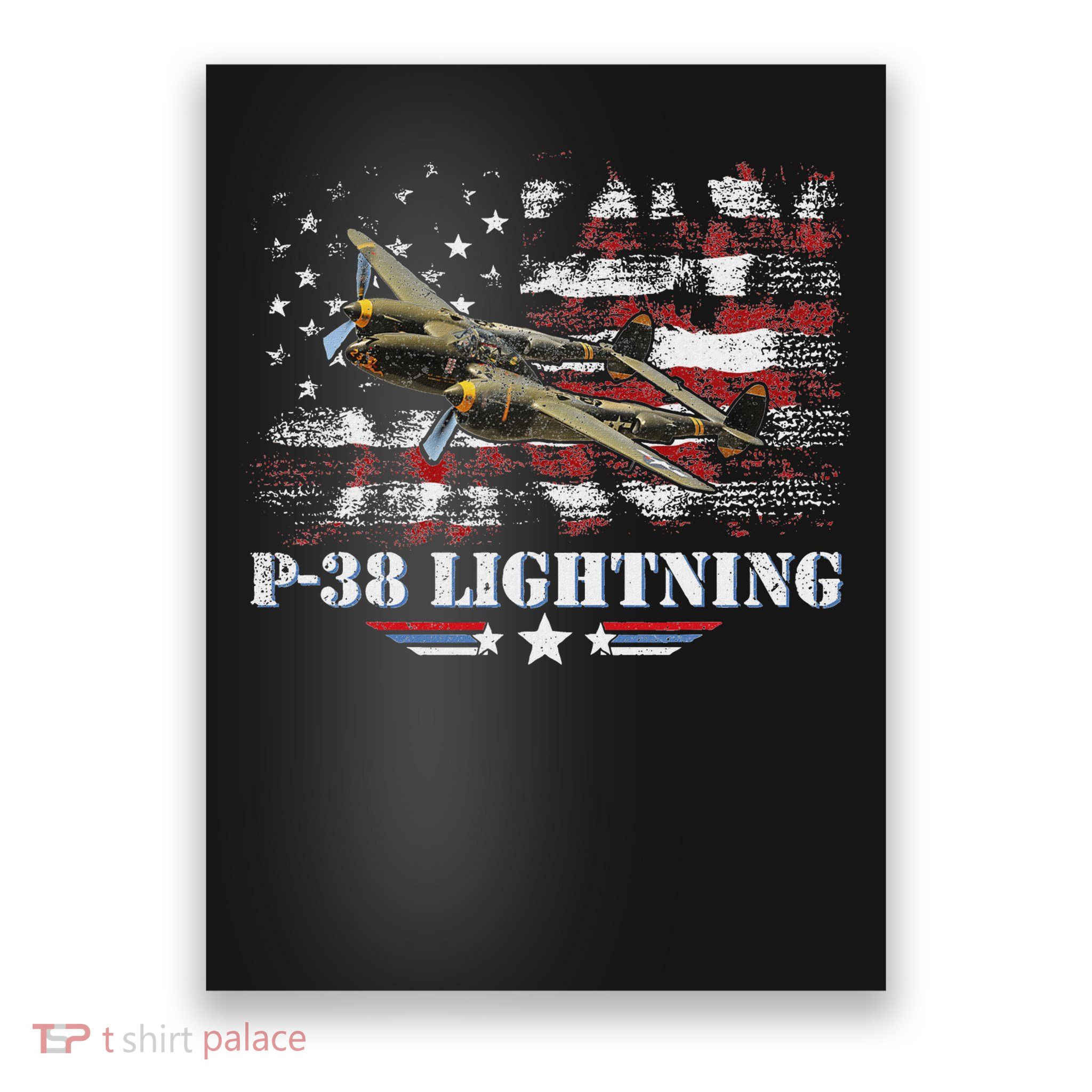 P 38 Lightning P38 Ww2 Aircraft Fighter Jet Pilot Veteran Poster