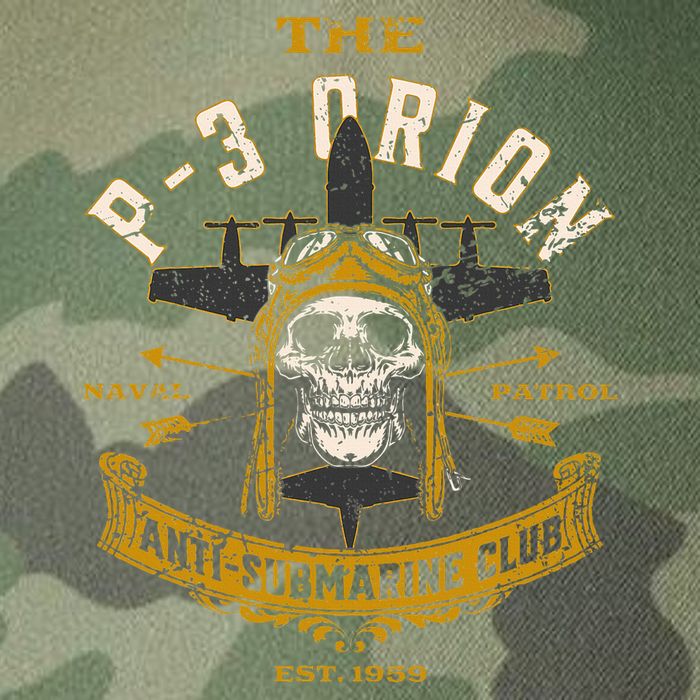 P 3 Orion Anti Submarine Aircraft Skull Distressed Legacy Tie Dye Trucker Hat