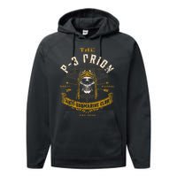 P 3 Orion Anti Submarine Aircraft Skull Distressed Performance Fleece Hoodie