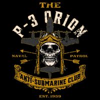 P 3 Orion Anti Submarine Aircraft Skull Distressed 7-Panel Snapback Hat