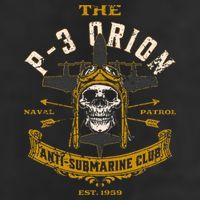 P 3 Orion Anti Submarine Aircraft Skull Distressed Crop Fleece Hoodie
