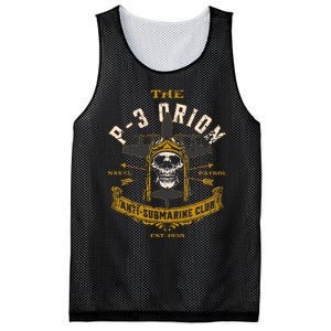 P 3 Orion Anti Submarine Aircraft Skull Distressed Mesh Reversible Basketball Jersey Tank