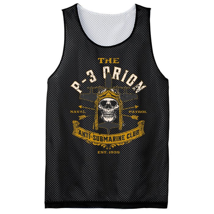 P 3 Orion Anti Submarine Aircraft Skull Distressed Mesh Reversible Basketball Jersey Tank