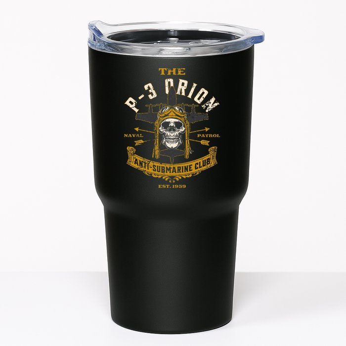 P 3 Orion Anti Submarine Aircraft Skull Distressed Tumbler