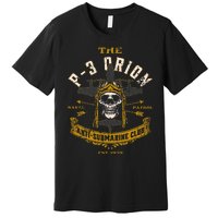 P 3 Orion Anti Submarine Aircraft Skull Distressed Premium T-Shirt