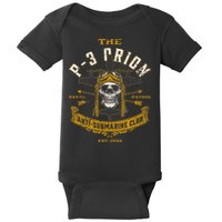 P 3 Orion Anti Submarine Aircraft Skull Distressed Baby Bodysuit