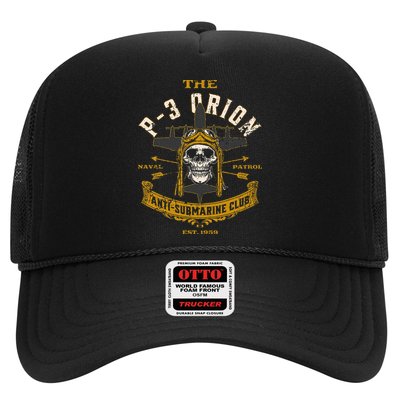 P 3 Orion Anti Submarine Aircraft Skull Distressed Trucker Hat