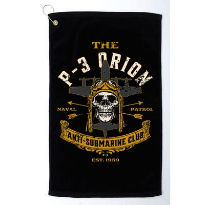 P 3 Orion Anti Submarine Aircraft Skull Distressed Golf Towel