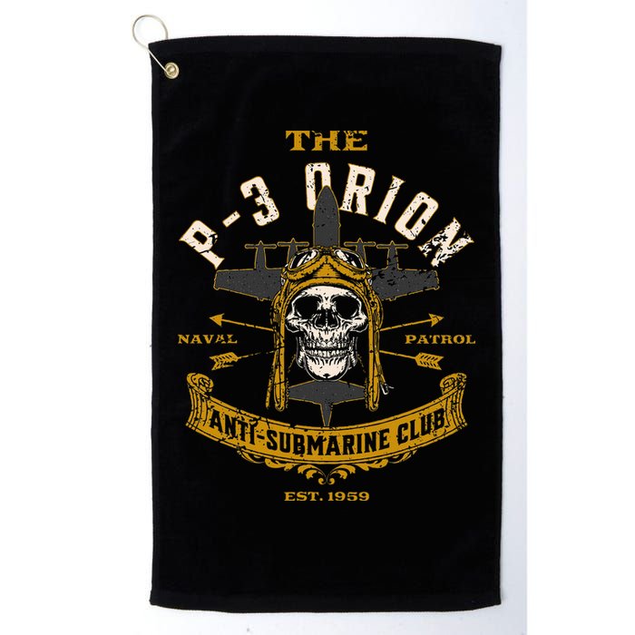 P 3 Orion Anti Submarine Aircraft Skull Distressed Golf Towel