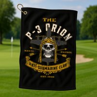P 3 Orion Anti Submarine Aircraft Skull Distressed Golf Towel