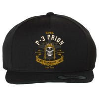 P 3 Orion Anti Submarine Aircraft Skull Distressed Wool Snapback Cap
