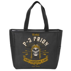 P 3 Orion Anti Submarine Aircraft Skull Distressed Zip Tote Bag