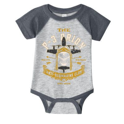 P 3 Orion Anti Submarine Aircraft Skull Distressed Infant Baby Jersey Bodysuit