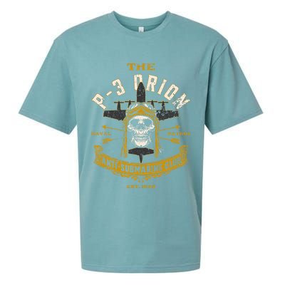 P 3 Orion Anti Submarine Aircraft Skull Distressed Sueded Cloud Jersey T-Shirt