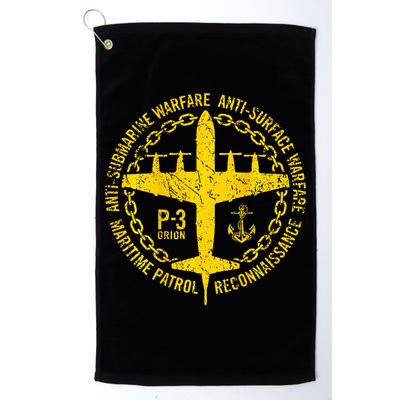 P 3 Orion Antisubmarine Warfare Patrol Military Aircraft Platinum Collection Golf Towel