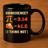 Pi 3,14 = Pie Coincidence I Think Not Pun Math Nerd Pi Day 11oz C Handle Ceramic Mug