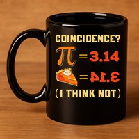 Pi 3,14 = Pie Coincidence I Think Not Pun Math Nerd Pi Day 11oz C Handle Ceramic Mug