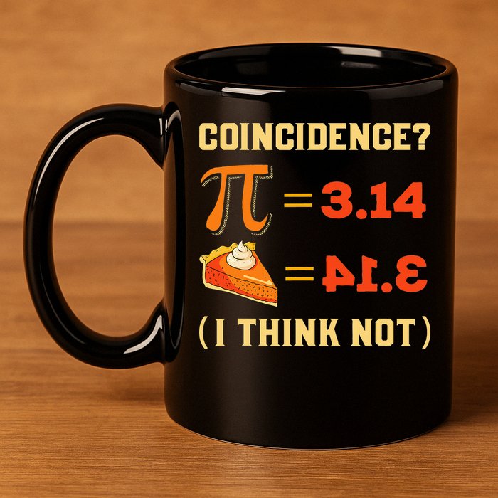 Pi 3,14 = Pie Coincidence I Think Not Pun Math Nerd Pi Day 11oz C Handle Ceramic Mug