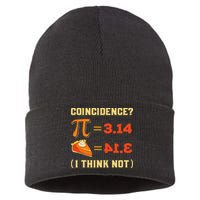 Pi 3,14 = Pie Coincidence I Think Not Pun Math Nerd Pi Day Sustainable Knit Beanie