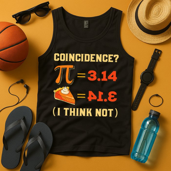 Pi 3,14 = Pie Coincidence I Think Not Pun Math Nerd Pi Day Tank Top