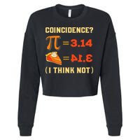 Pi 3,14 = Pie Coincidence I Think Not Pun Math Nerd Pi Day Cropped Pullover Crew