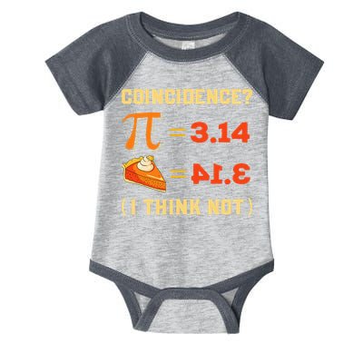 Pi 3,14 = Pie Coincidence I Think Not Pun Math Nerd Pi Day Infant Baby Jersey Bodysuit