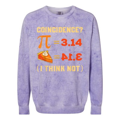 Pi 3,14 = Pie Coincidence? I Think Not Pun Math Nerd Pi Day Colorblast Crewneck Sweatshirt