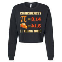 Pi 3,14 = Pie Coincidence? I Think Not Pun Math Nerd Pi Day Cropped Pullover Crew