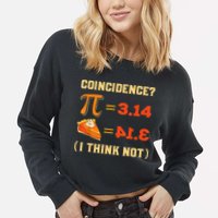 Pi 3,14 = Pie Coincidence? I Think Not Pun Math Nerd Pi Day Cropped Pullover Crew