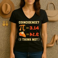 Pi 3,14 = Pie Coincidence? I Think Not Pun Math Nerd Pi Day Women's V-Neck T-Shirt