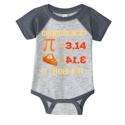 Pi 3,14 = Pie Coincidence? I Think Not Pun Math Nerd Pi Day Infant Baby Jersey Bodysuit
