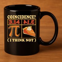 Pi 3,14 Pie Coincidence I Think Not Math Lover Nerd Pi Day 11oz C Handle Ceramic Mug