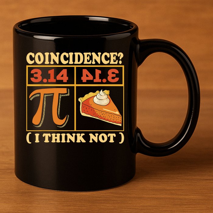 Pi 3,14 Pie Coincidence I Think Not Math Lover Nerd Pi Day 11oz C Handle Ceramic Mug