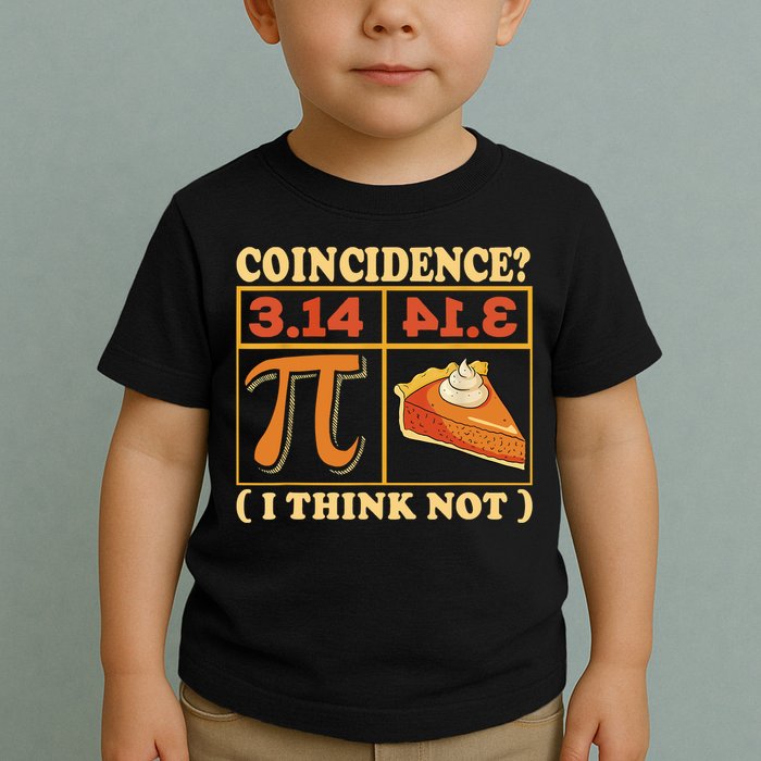 Pi 3,14 Pie Coincidence I Think Not Math Lover Nerd Pi Day Toddler T-Shirt