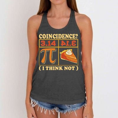 Pi 3,14 Pie Coincidence I Think Not Math Lover Nerd Pi Day Women's Knotted Racerback Tank