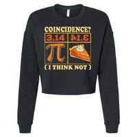 Pi 3,14 Pie Coincidence I Think Not Math Lover Nerd Pi Day Cropped Pullover Crew